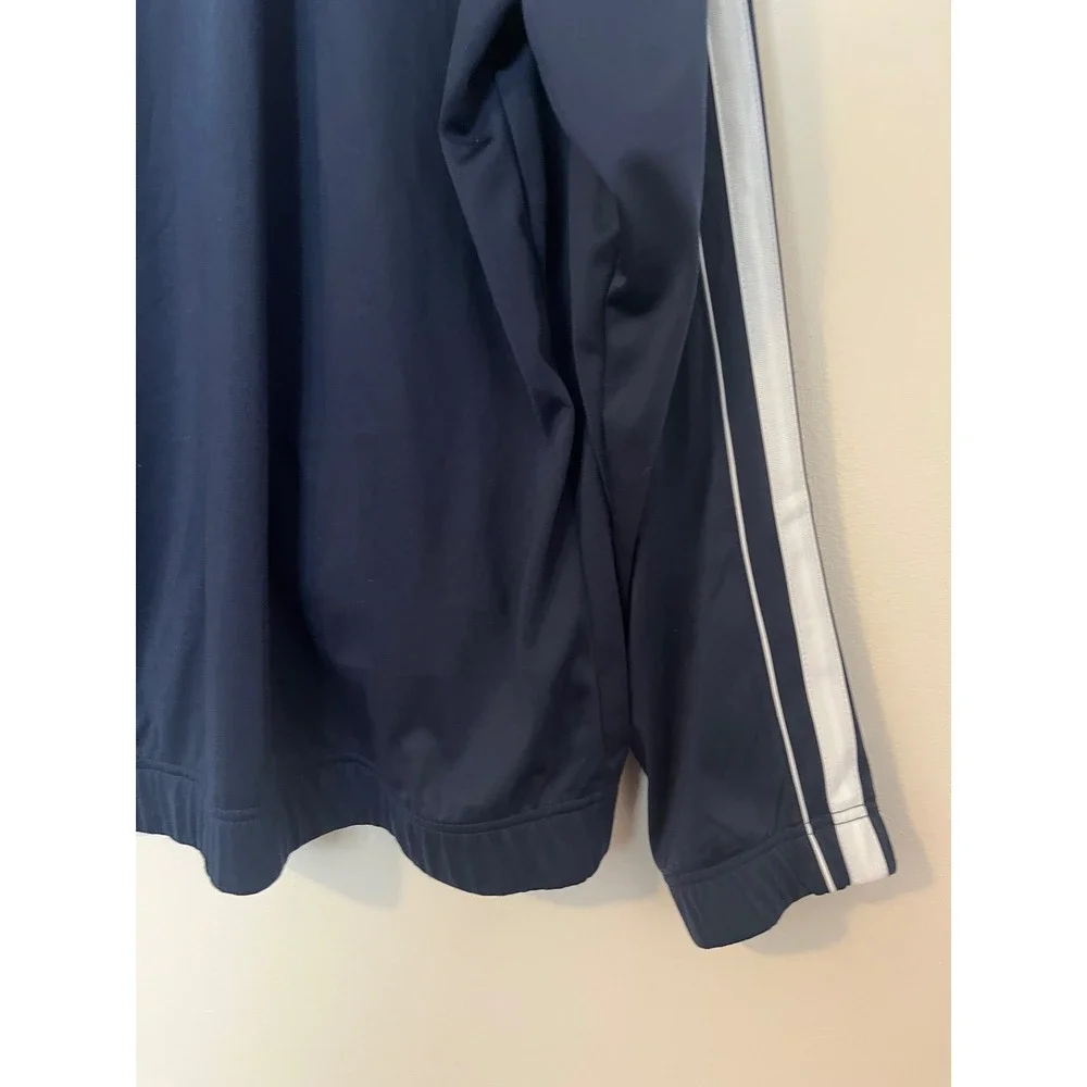 NIKE Men's Zip Up Track Jacket Y2K 2000s Swoosh Logo Striped Sleeve‎ Navy | XL